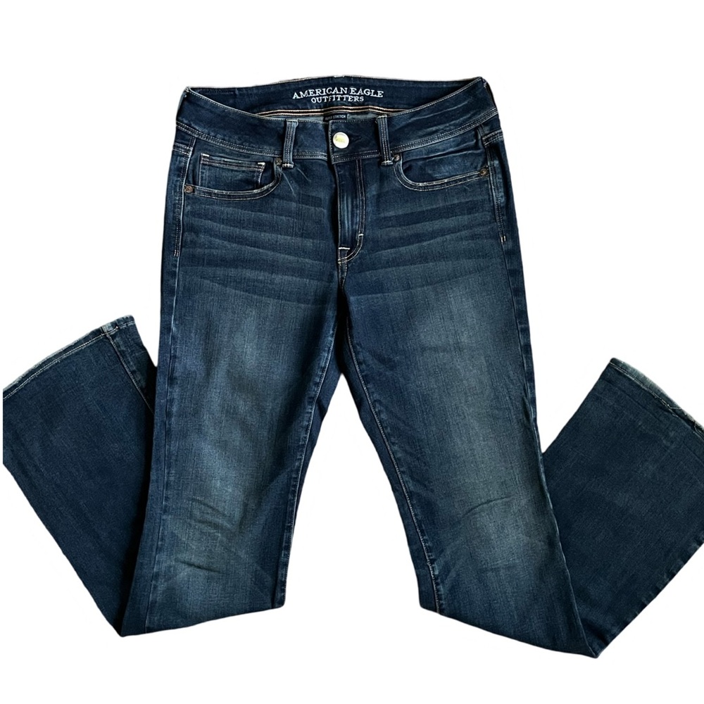 American Eagle Outfitters Low Rise Kick boot Dark wash Denim Jeans Size 6